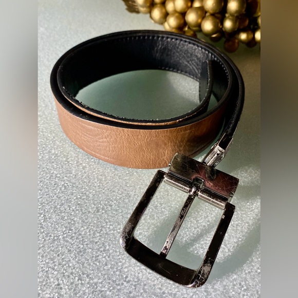 Dickies Men’s brown leather Belt double- sided - Picture 4 of 16